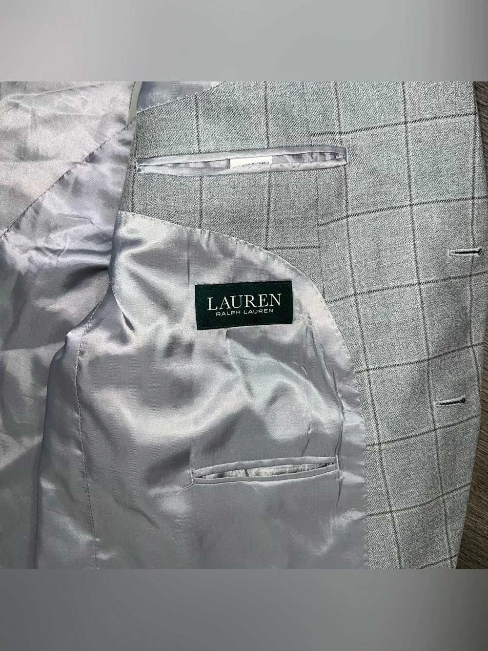 Lauren Ralph Lauren Suit Jacket 46S Wool Silk Business Designer Preppy Luxury